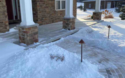 Shoveled walkway sidewalk