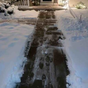 Snow cleared walkway